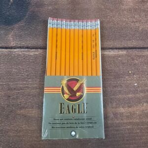 Eagle Pencils Yellow New Vintage USA HB No 2 Wood 12 Count Pack